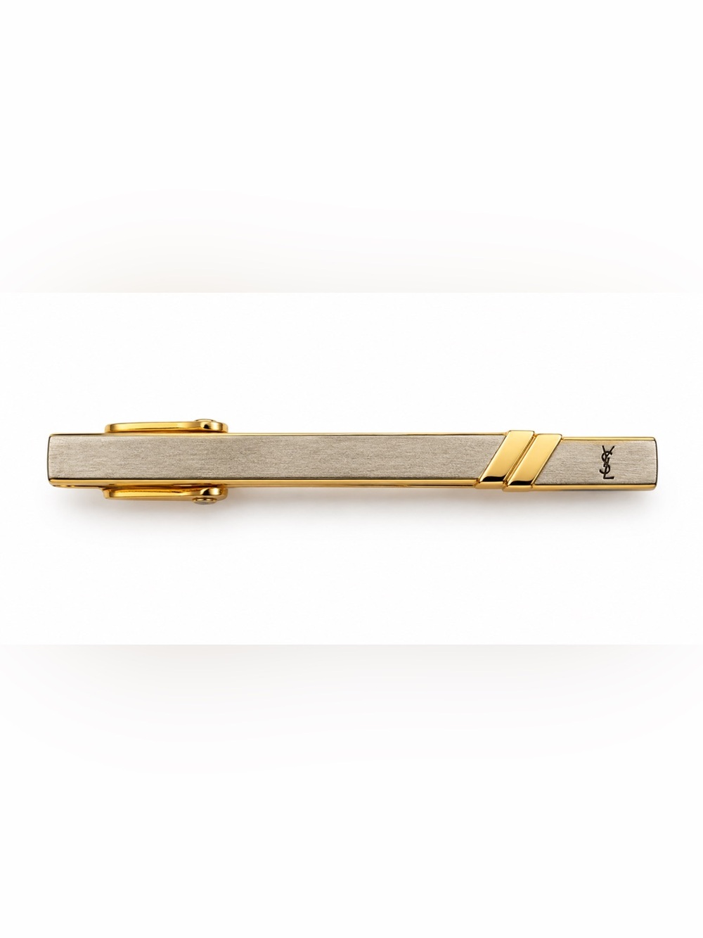 Vintage YSL Yves Saint Laurent Two-Tone Tie Clip